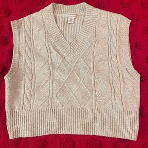 Sincerely Jules Cream V-Neck Sweater Vest